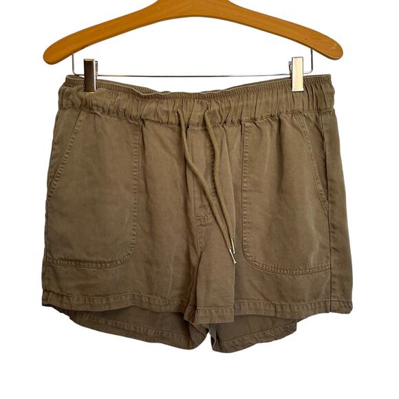 Quince Vintage Wash Tencel Utility Shorts Olive Green Pull On Breathable Size M - Picture 1 of 8